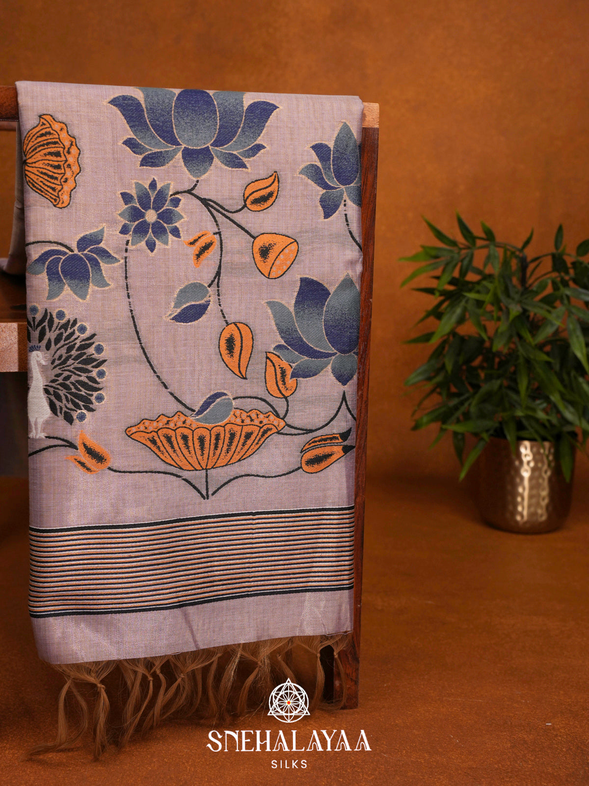 Lavender Linen Saree