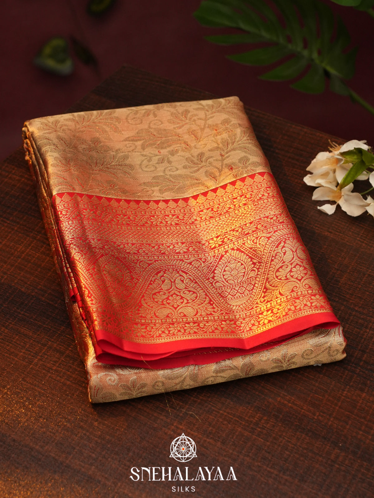 Pale Gold  Kanjivaram Silk Saree