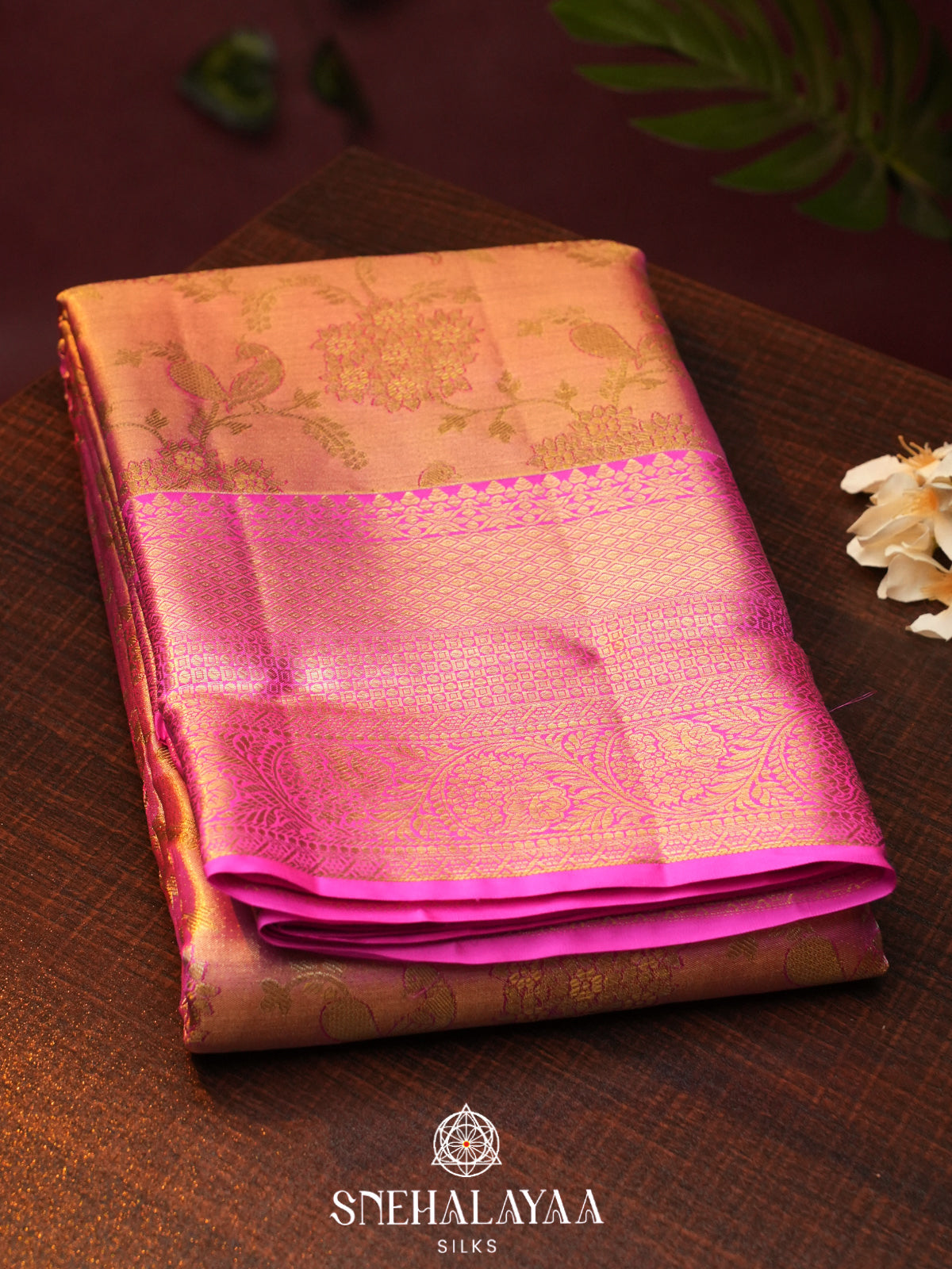 Rose Pink  Kanjivaram Silk Saree