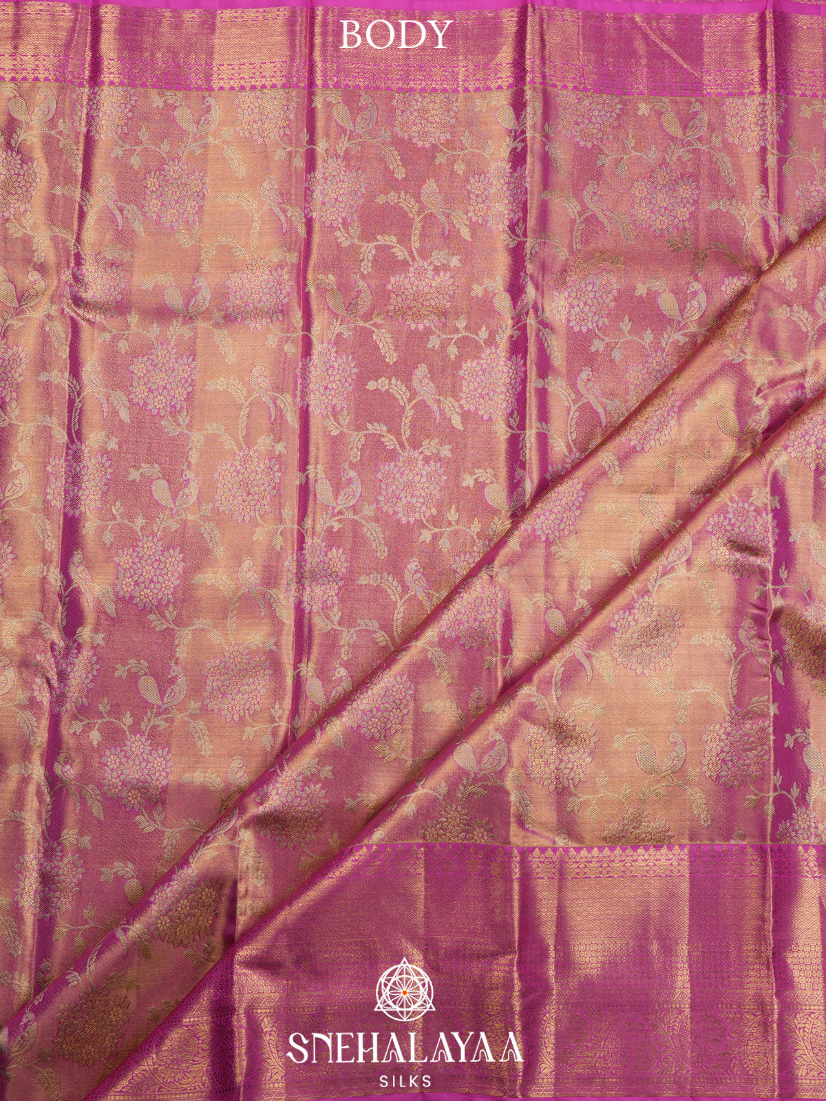 Rose Pink  Kanjivaram Silk Saree
