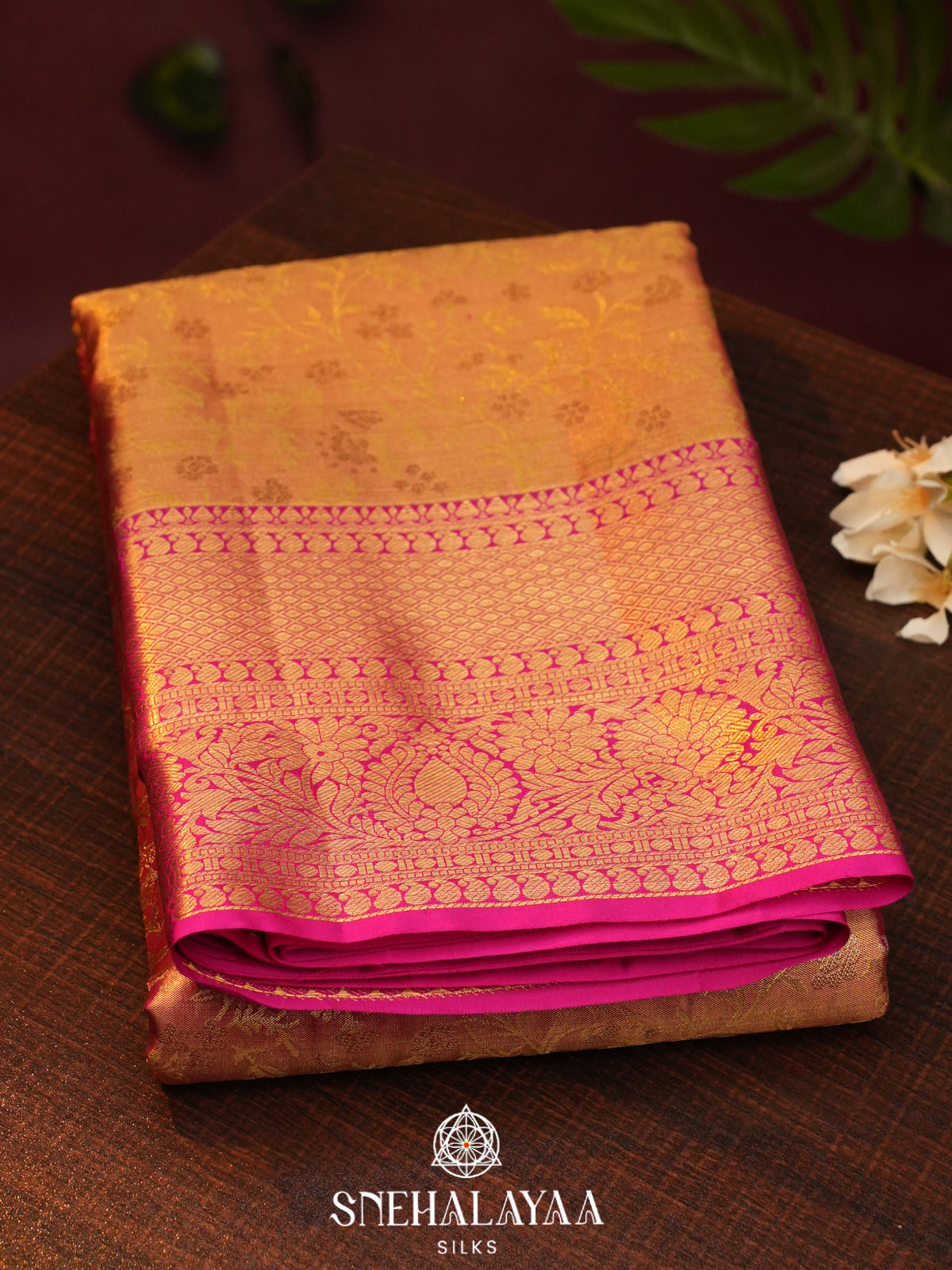 Rose Pink  Kanjivaram Silk Saree