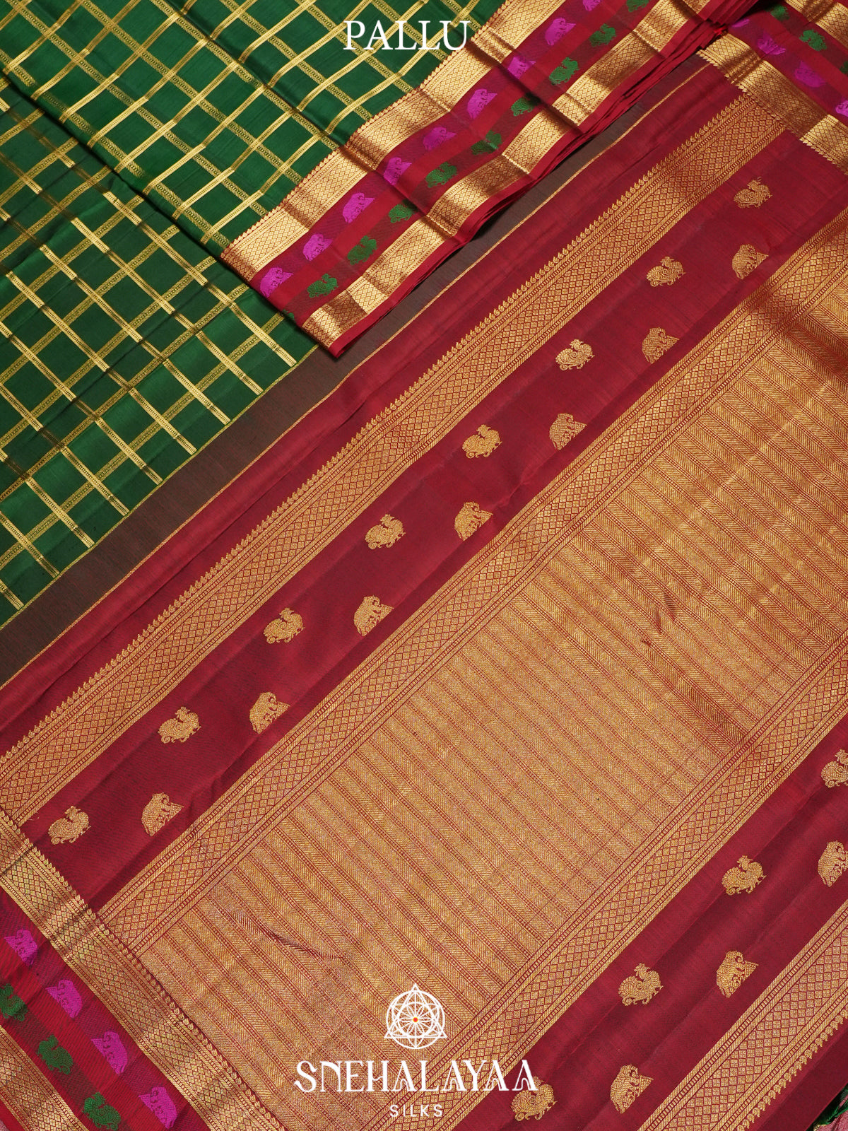 Forest Green Kanjivaram Silk Saree