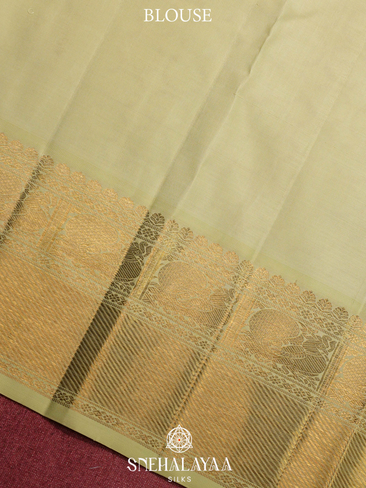 Bottle Green Kanjivaram Silk Saree with Gold Zari Border
