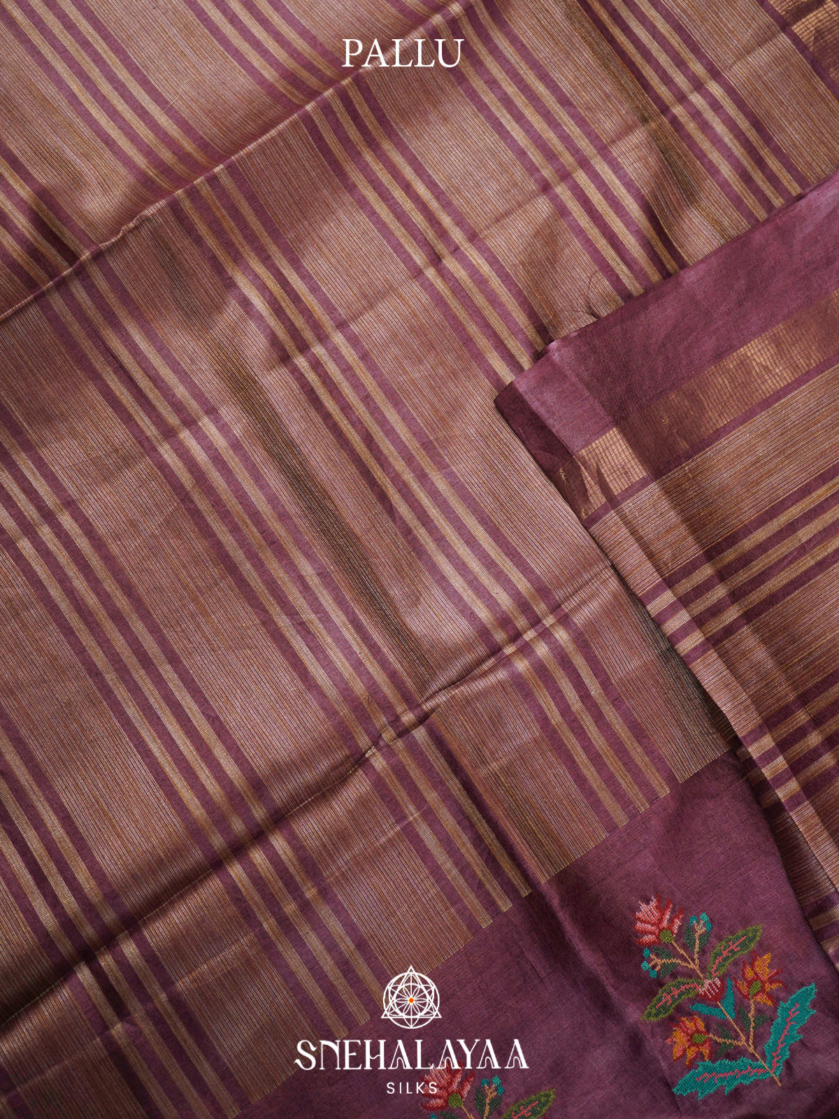 Wine  Tussar Saree