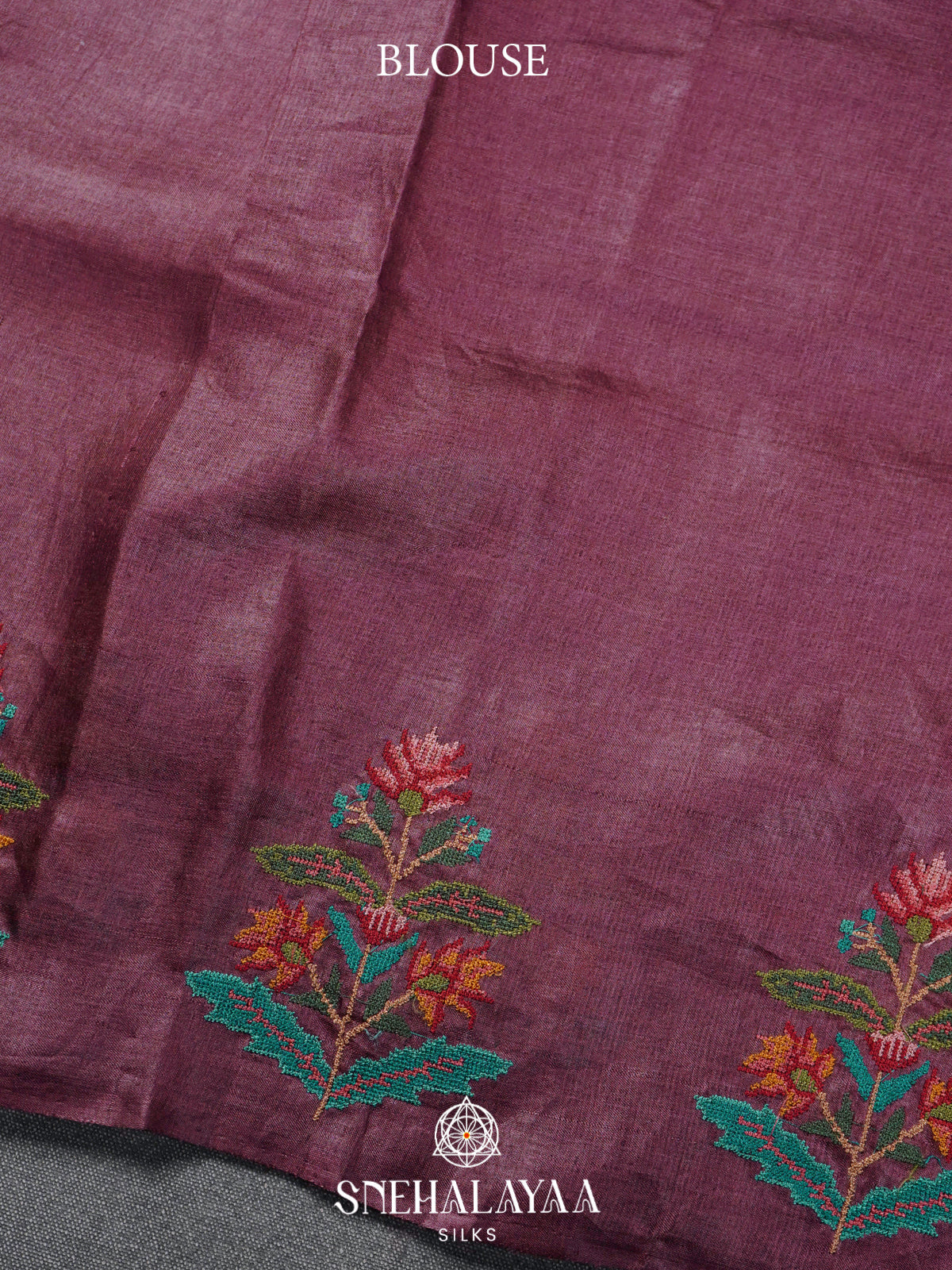 Wine  Tussar Saree