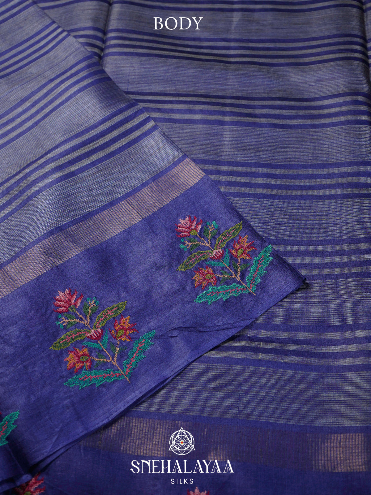 Blue  Tussar Saree