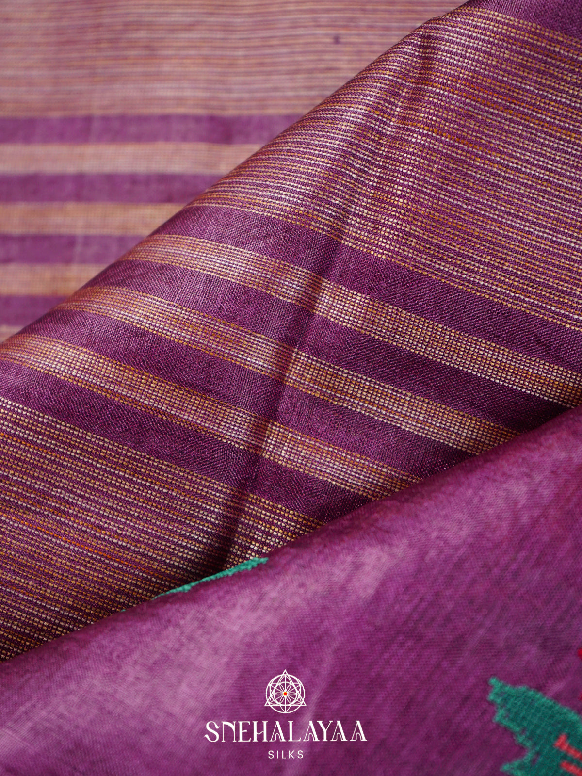 Magenta  Tussar Saree