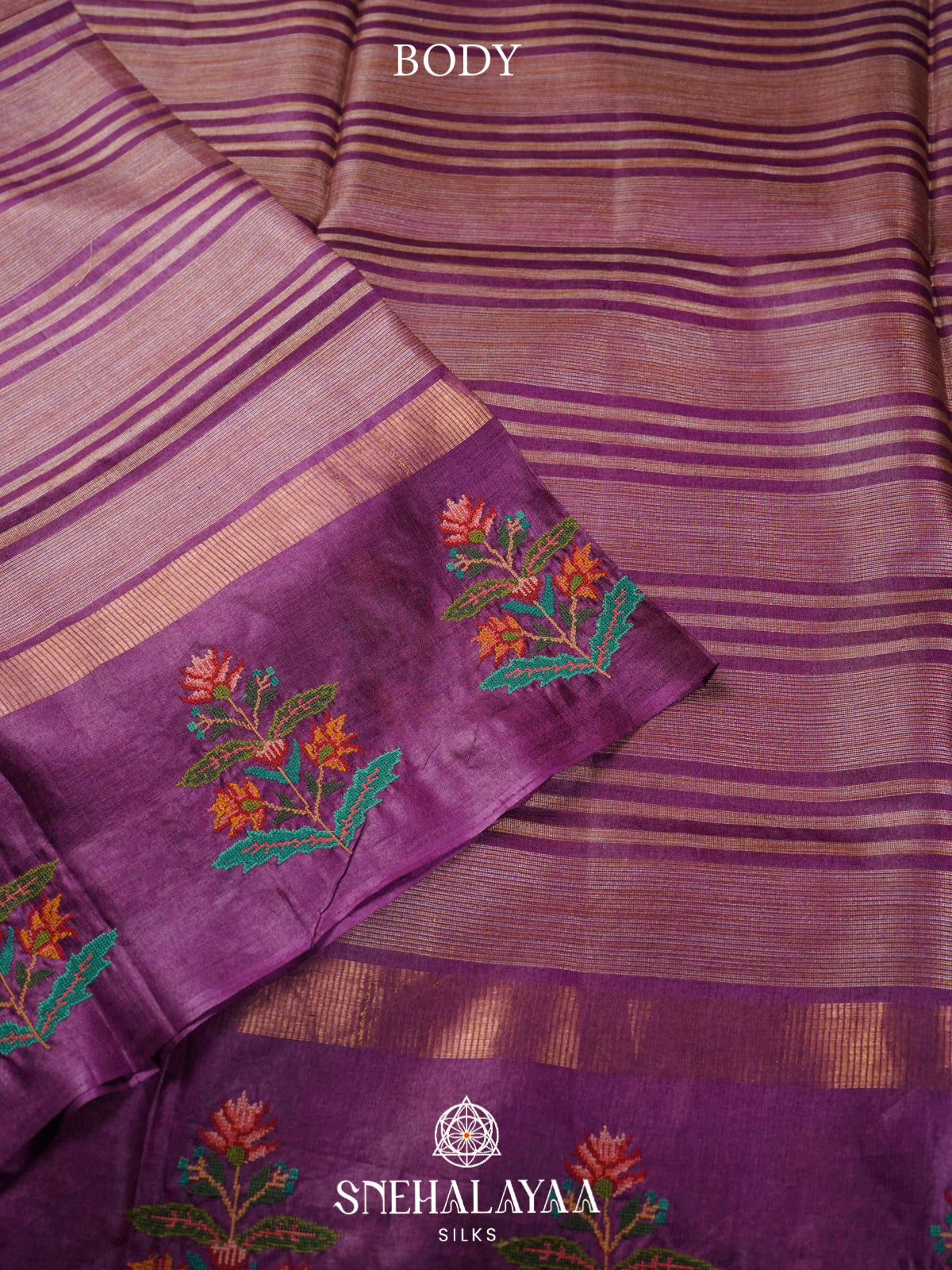 Magenta  Tussar Saree
