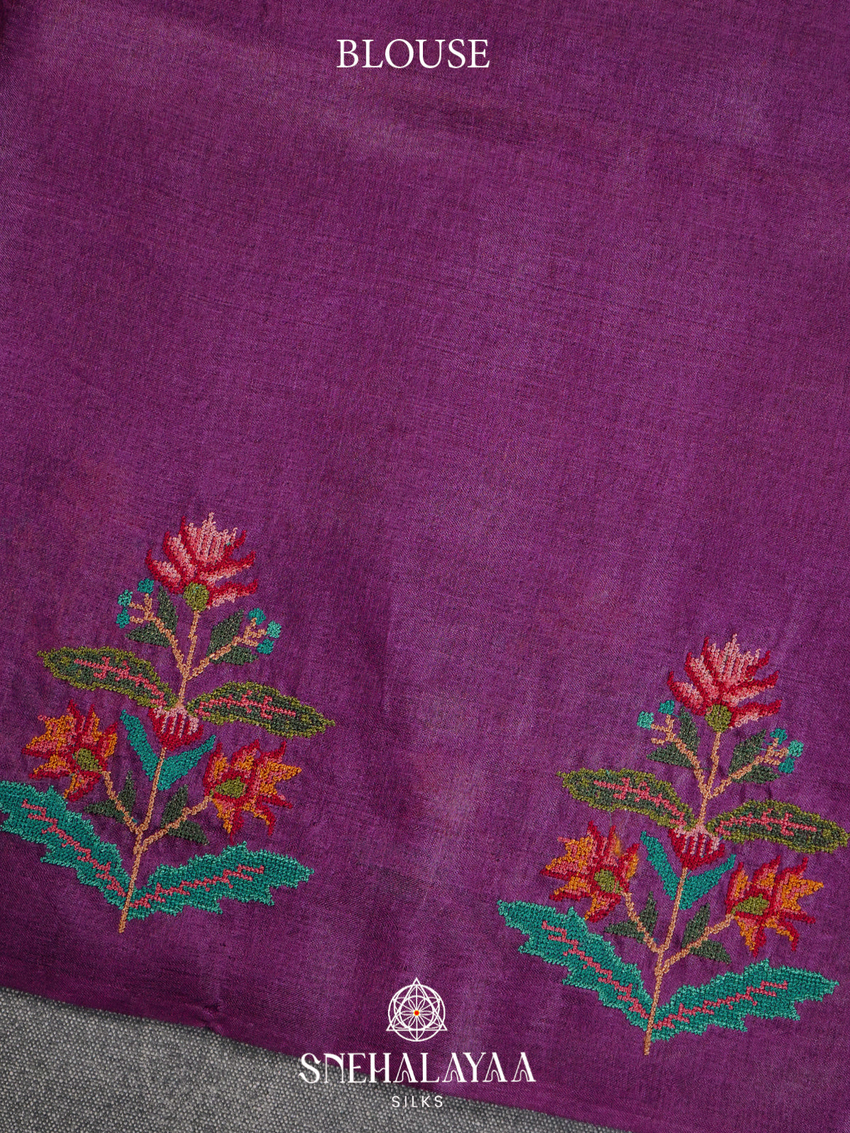 Magenta  Tussar Saree