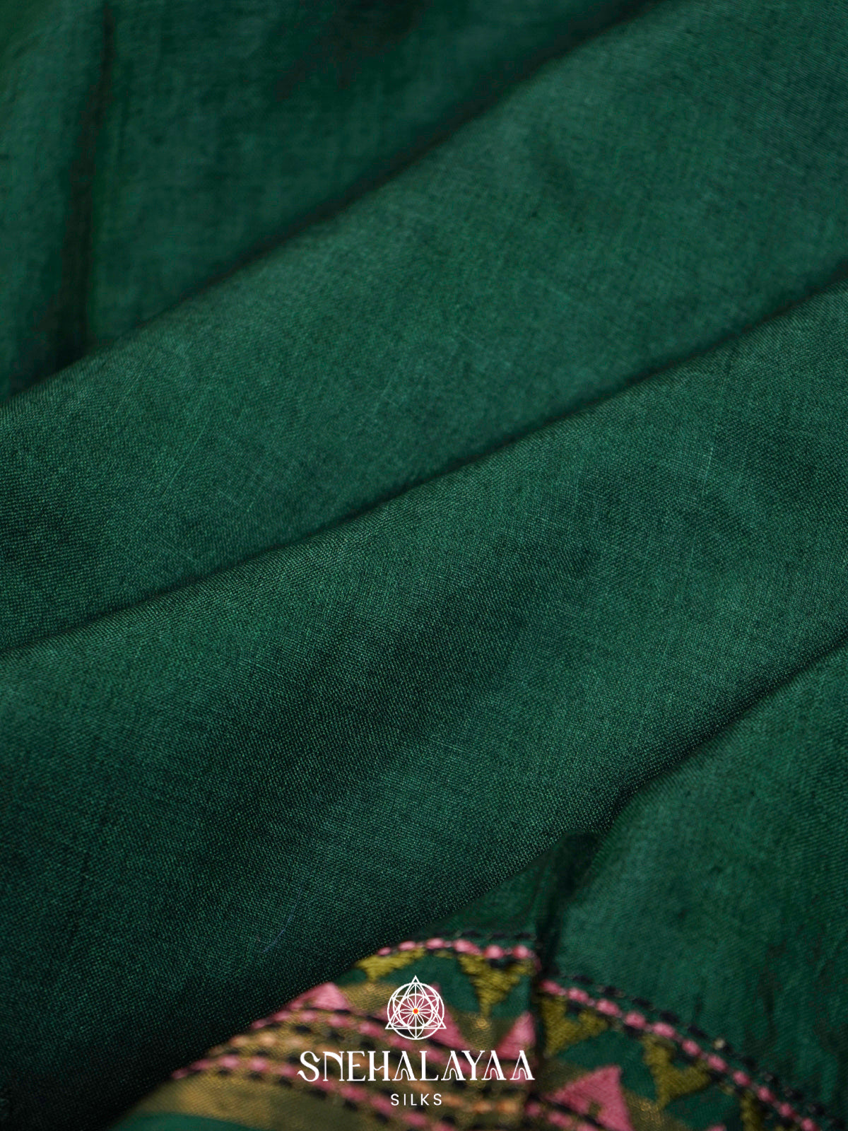 Forest Green  Tussar Saree