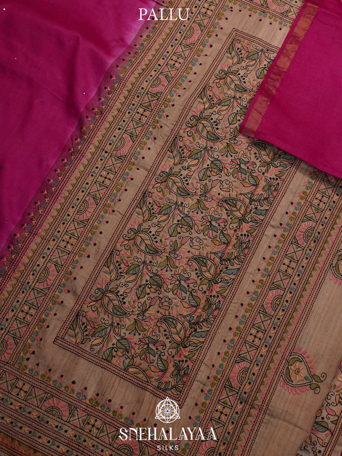 Pink Tussar Saree