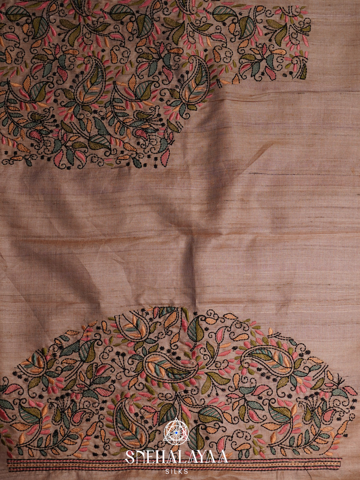 Pink Tussar Saree