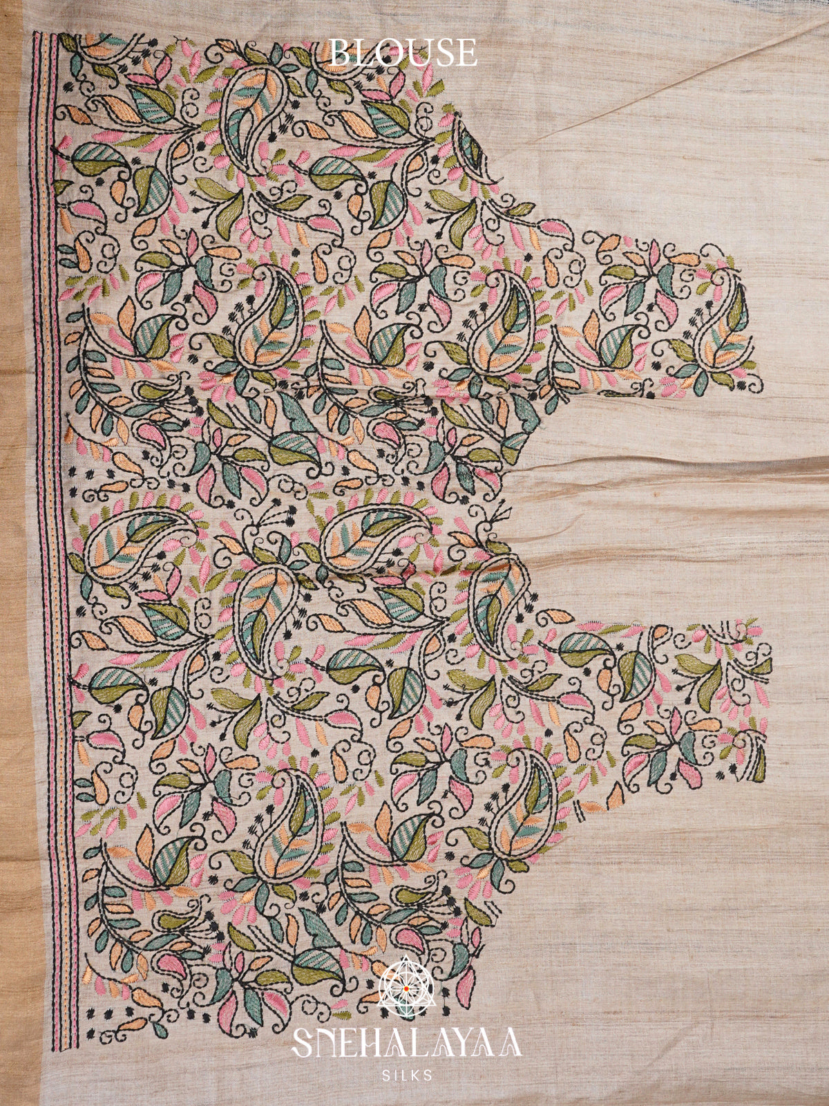 Navy Blue  Tussar Saree