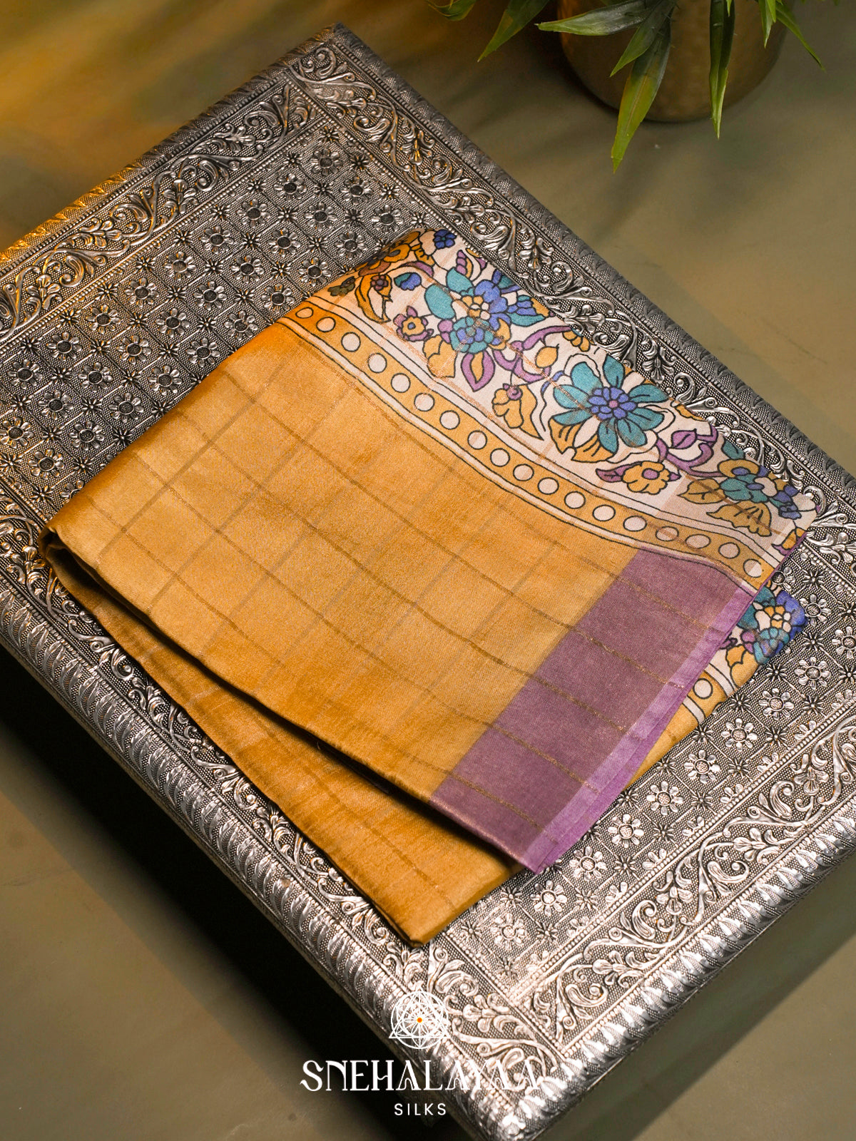 Yellow  Tussar Saree