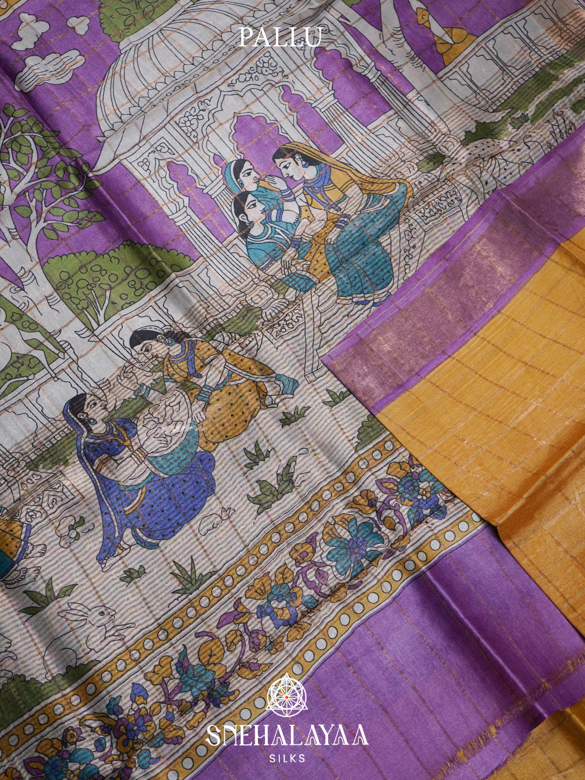 Yellow  Tussar Saree