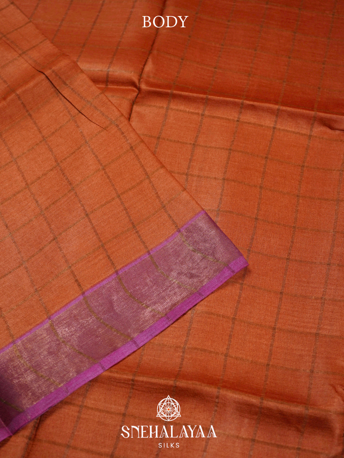 Orange  Tussar Saree