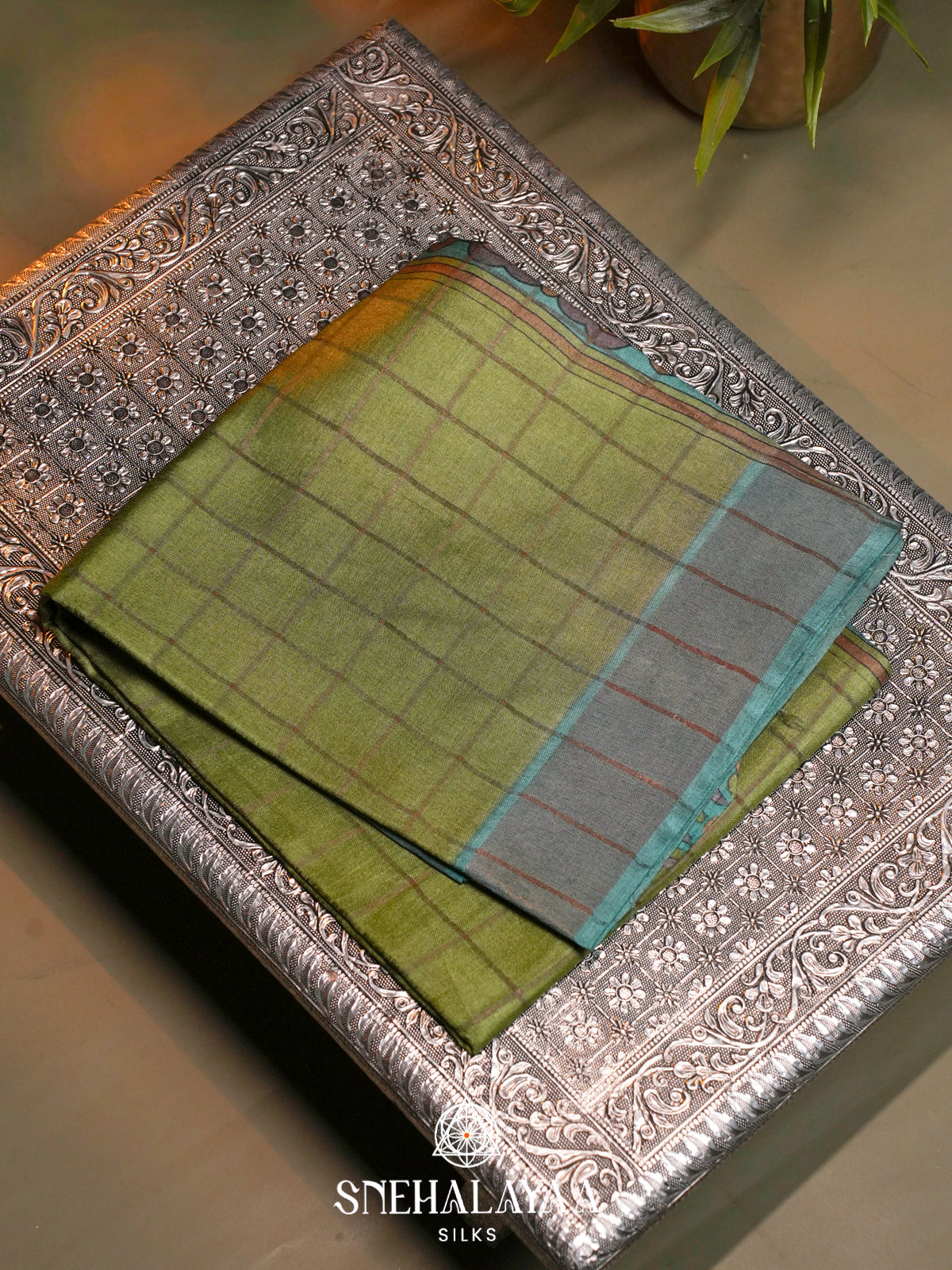 Green  Tussar Saree
