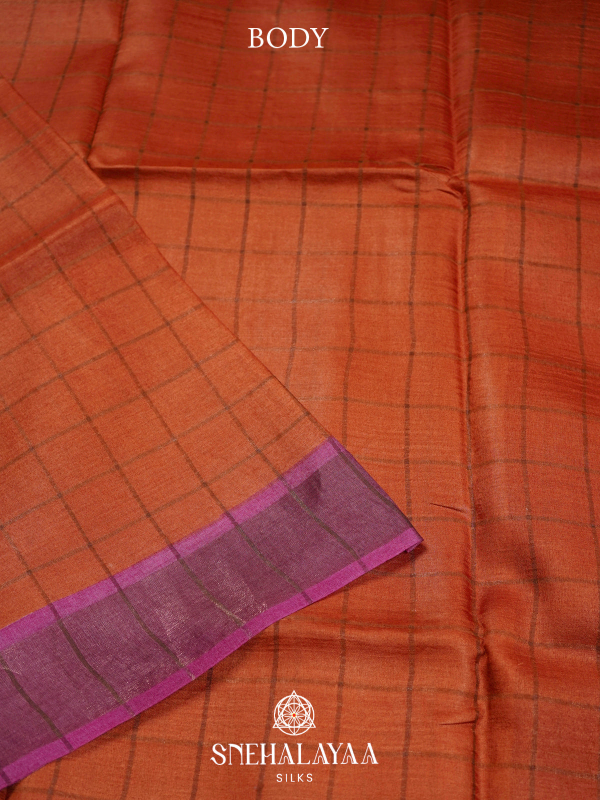 Orange  Tussar Saree