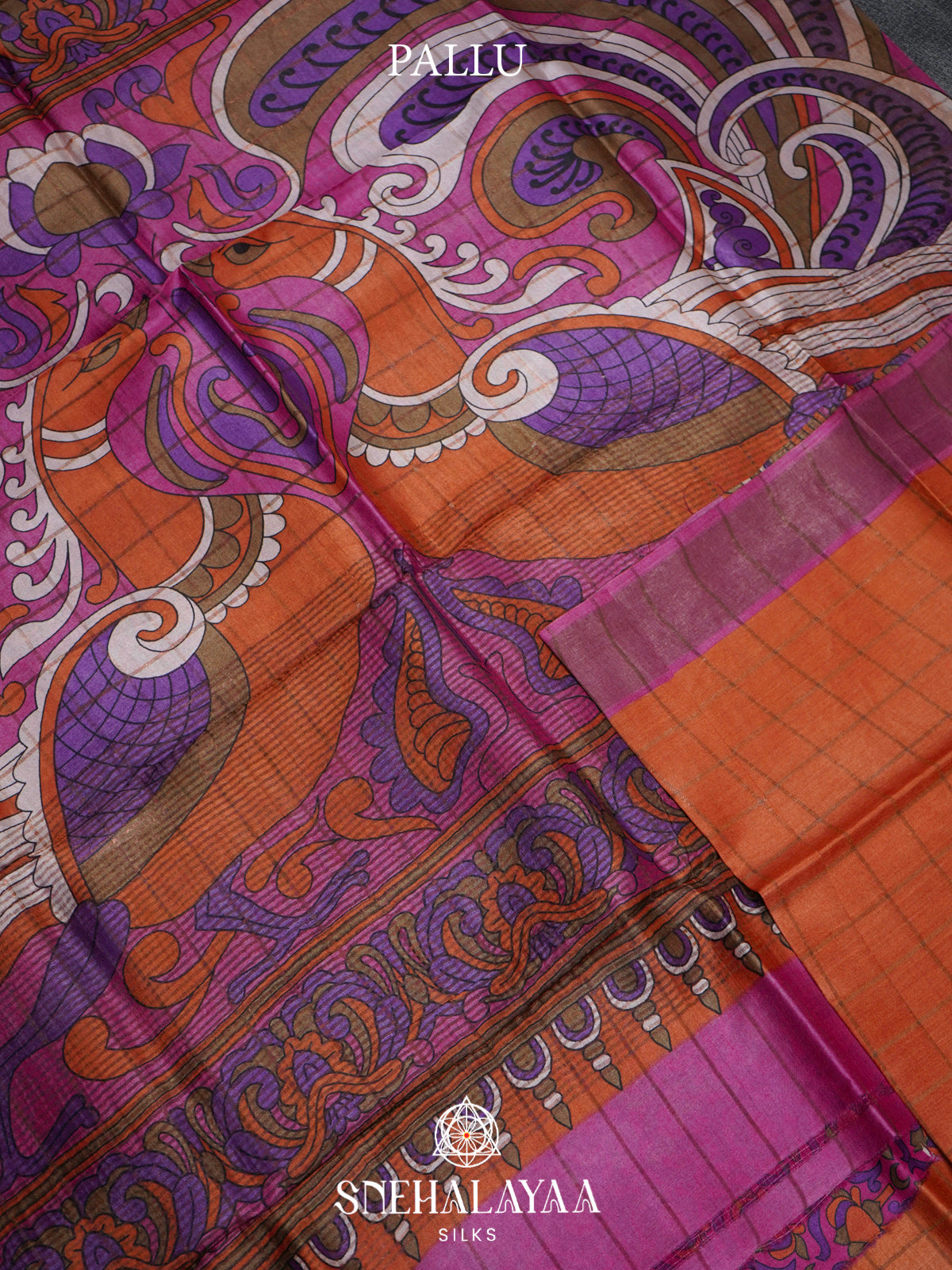 Orange  Tussar Saree