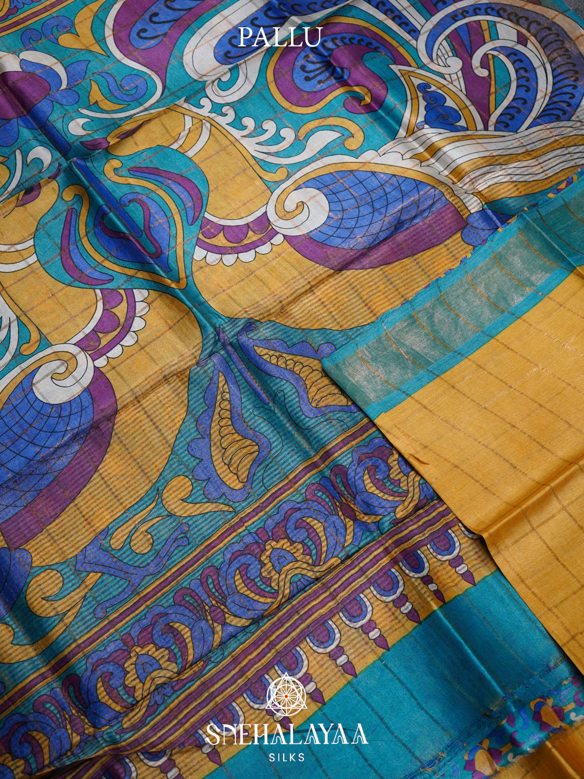 Yellow  Tussar Saree