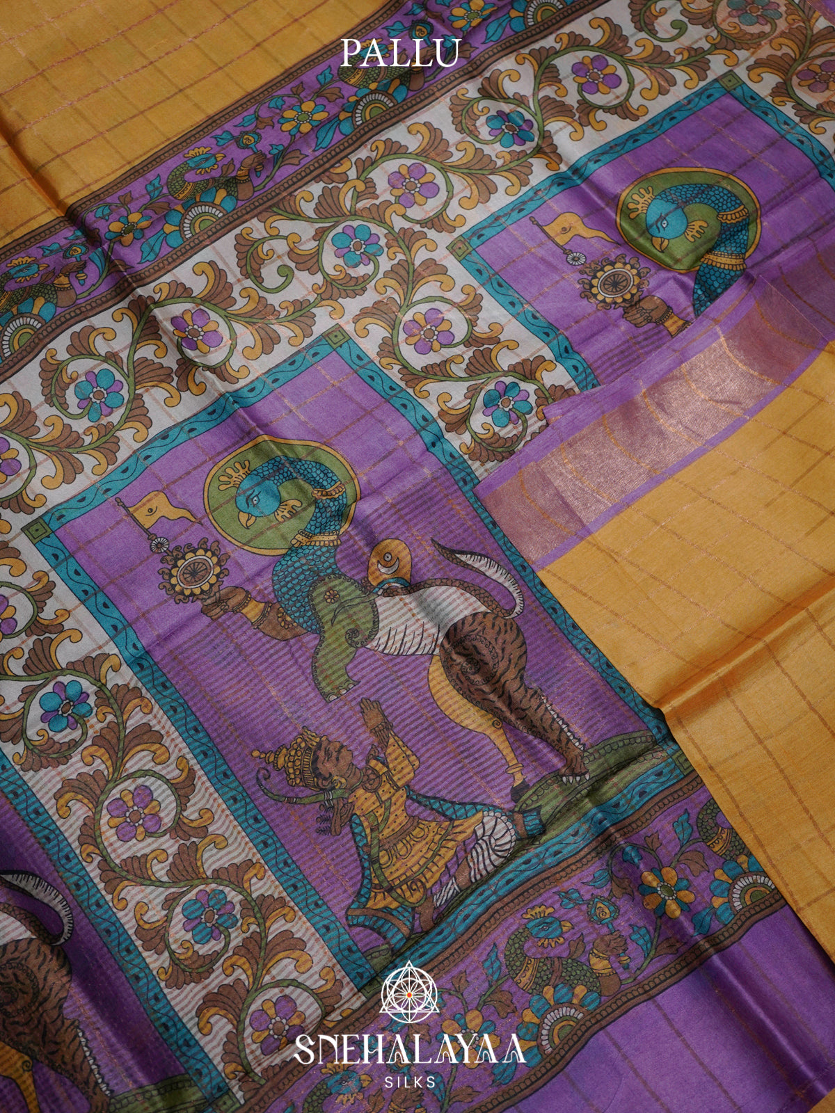 Yellow  Tussar Saree