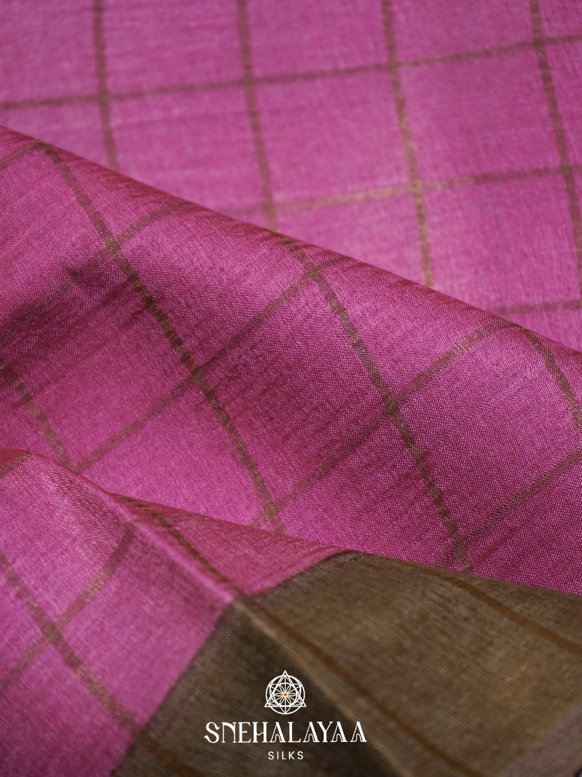 Pink  Tussar Saree
