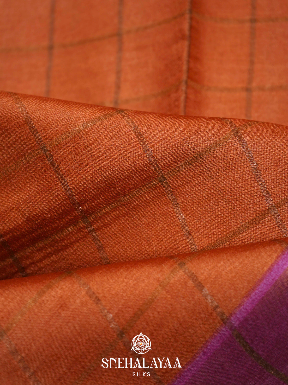 Orange  Tussar Saree