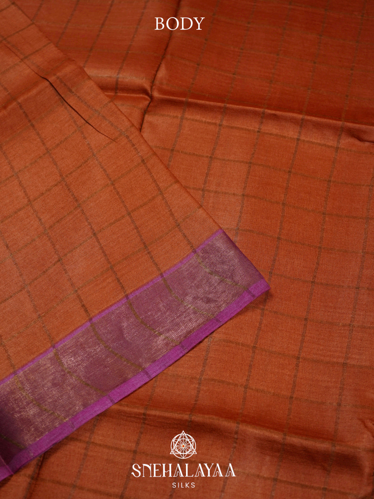 Orange  Tussar Saree
