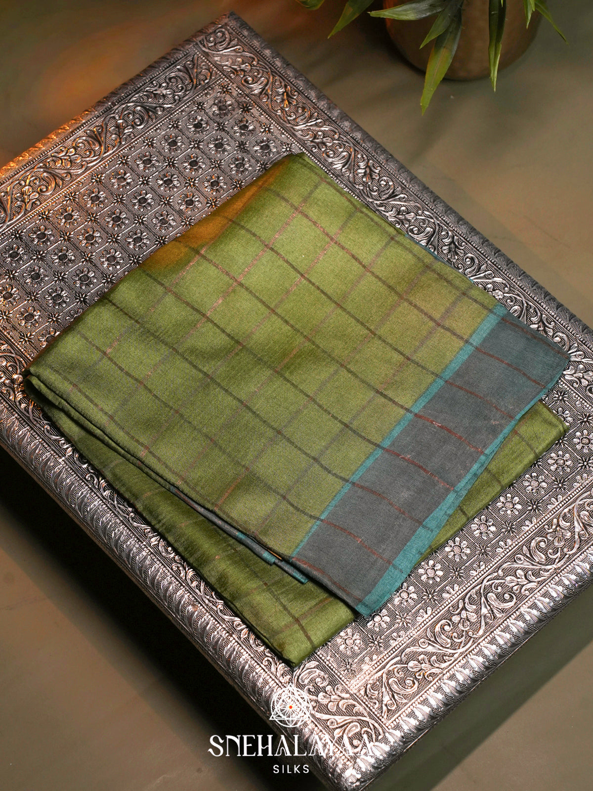 Green  Tussar Saree