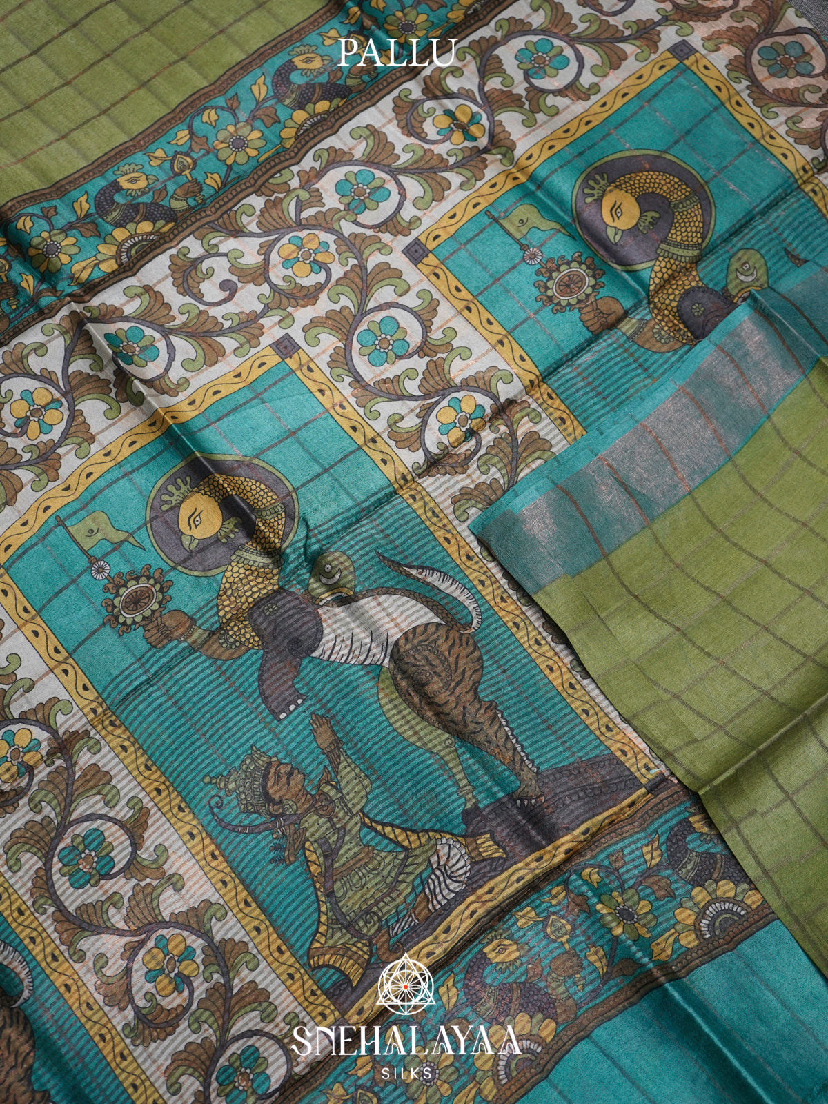 Green  Tussar Saree