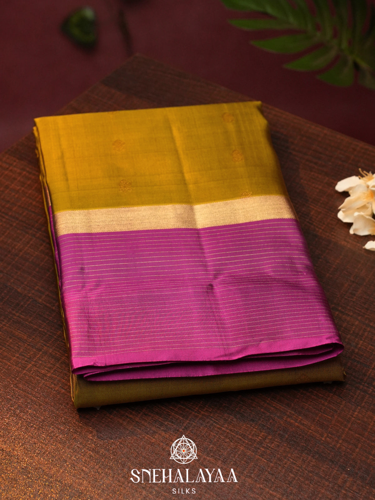 Olive Green  Kanjivaram Silk Saree