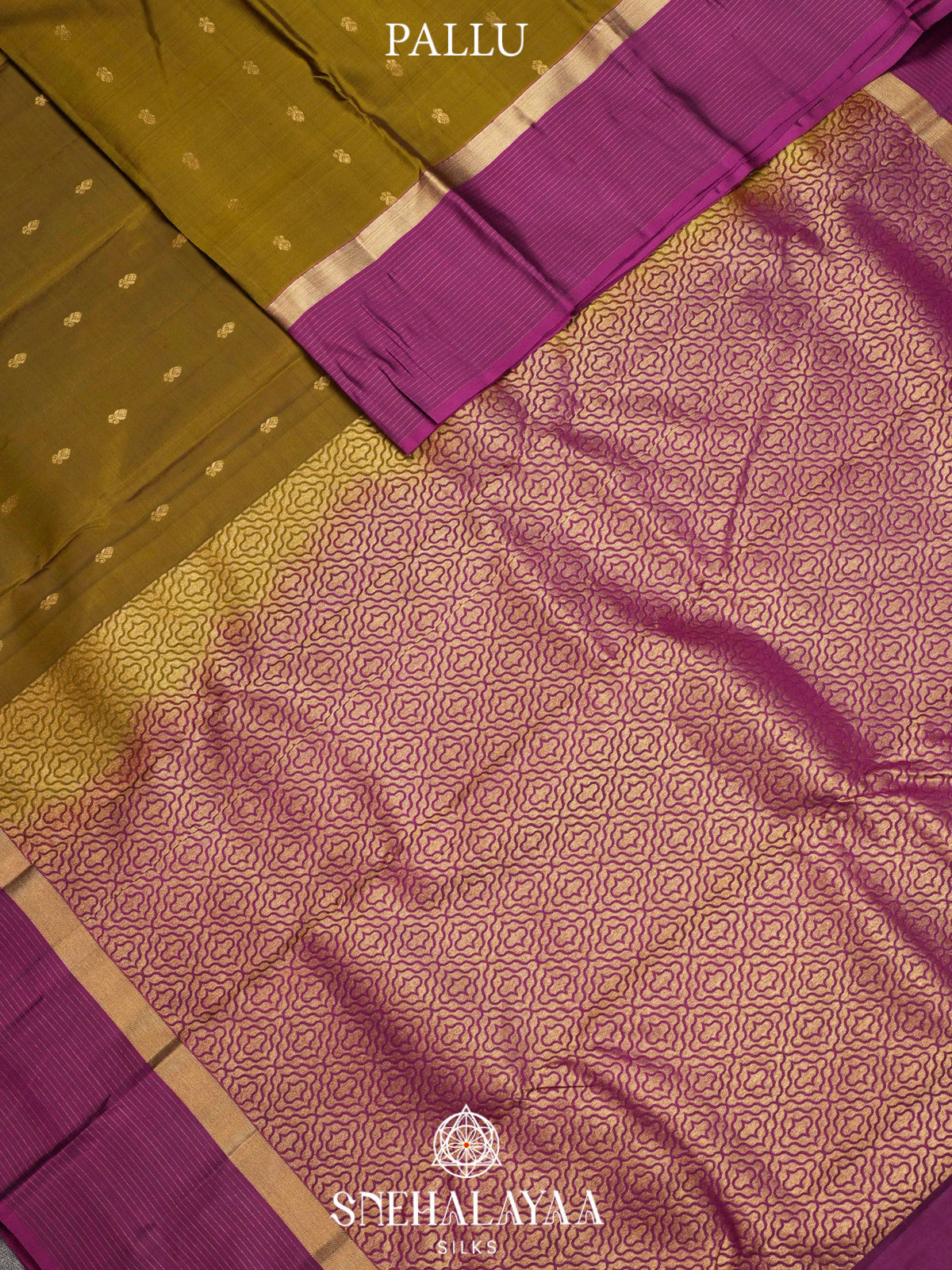 Olive Green  Kanjivaram Silk Saree