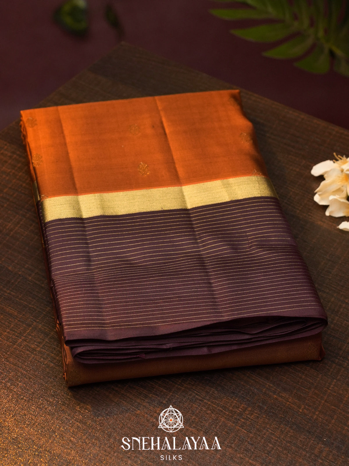 Burnt Orange  Kanjivaram Silk Saree