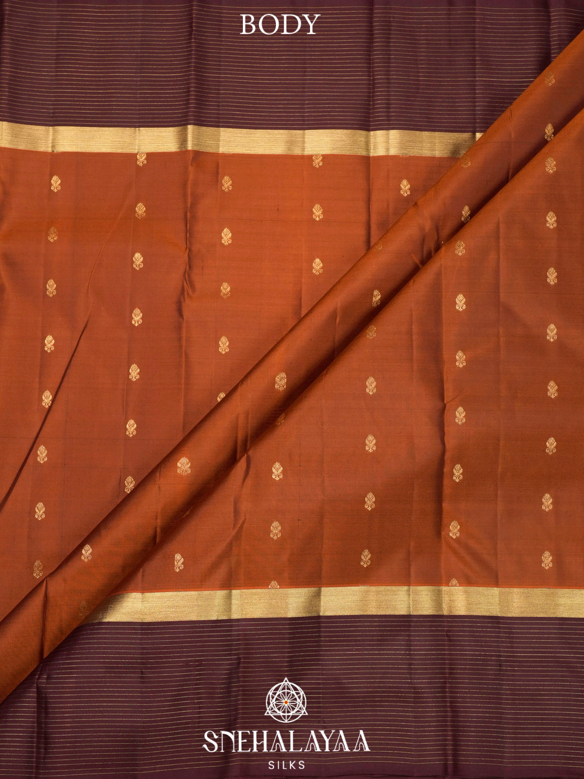 Burnt Orange  Kanjivaram Silk Saree