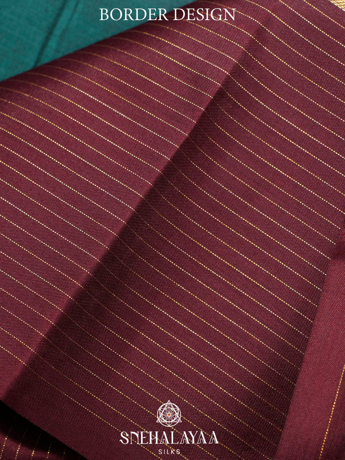 Teal Blue  Kanjivaram Silk Saree