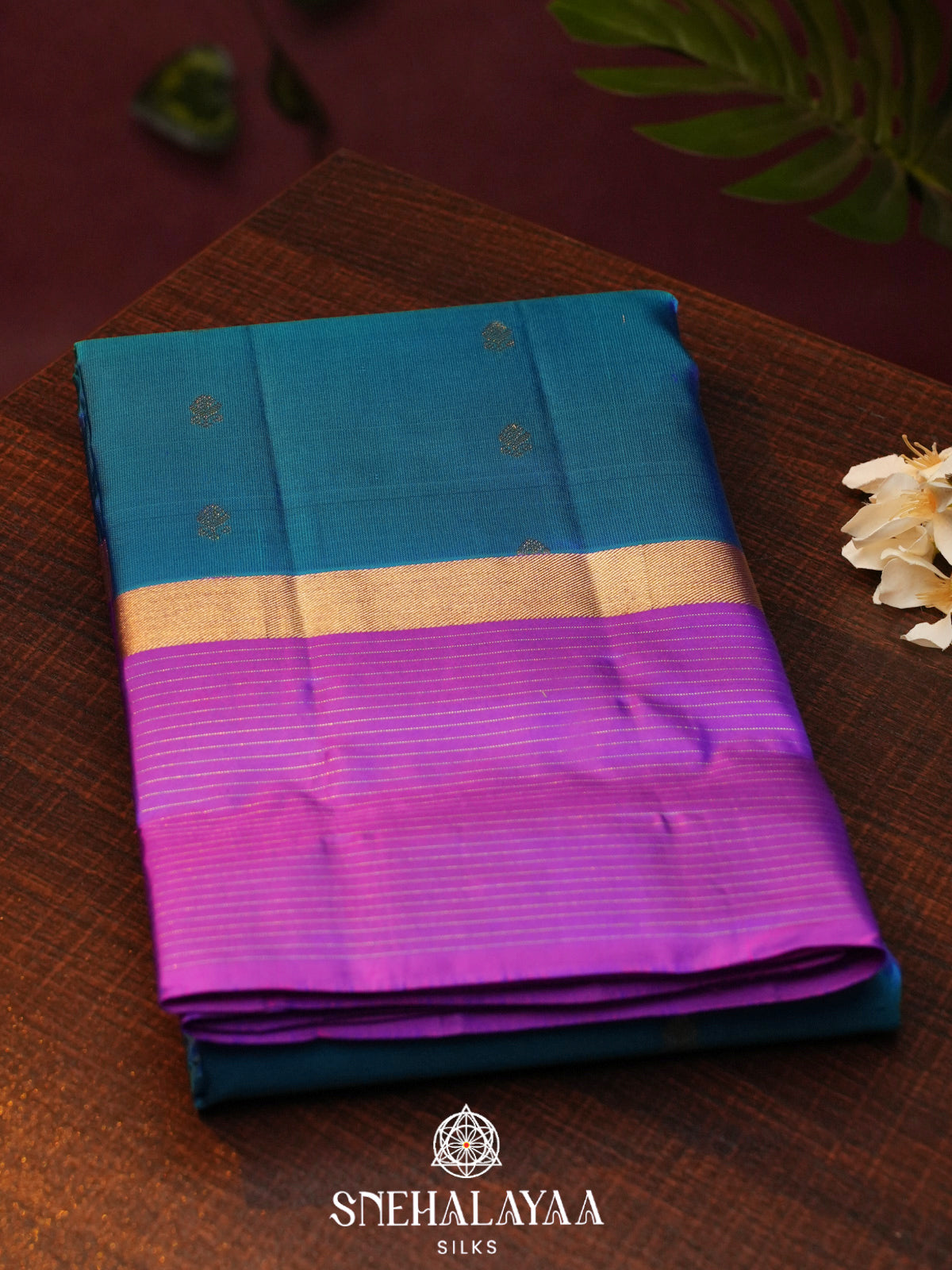 Peacock Blue  Kanjivaram Silk Saree