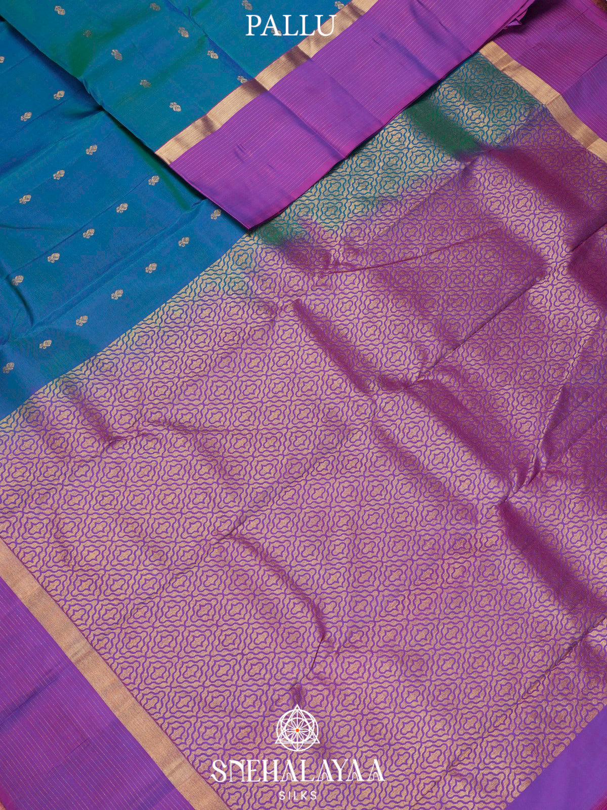 Peacock Blue  Kanjivaram Silk Saree