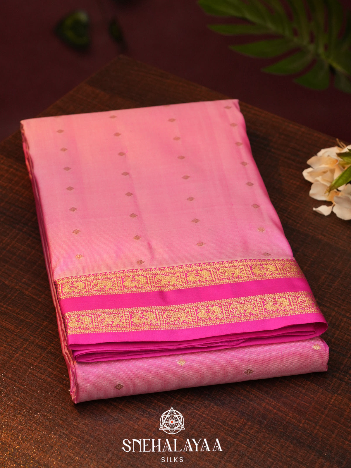 Pink  Kanjivaram Silk Saree