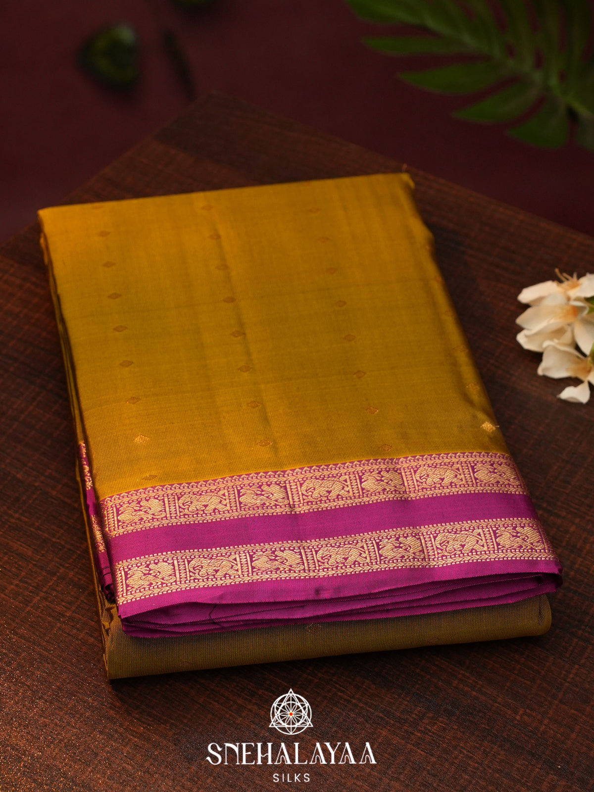 Olive Green  Kanjivaram Silk Saree
