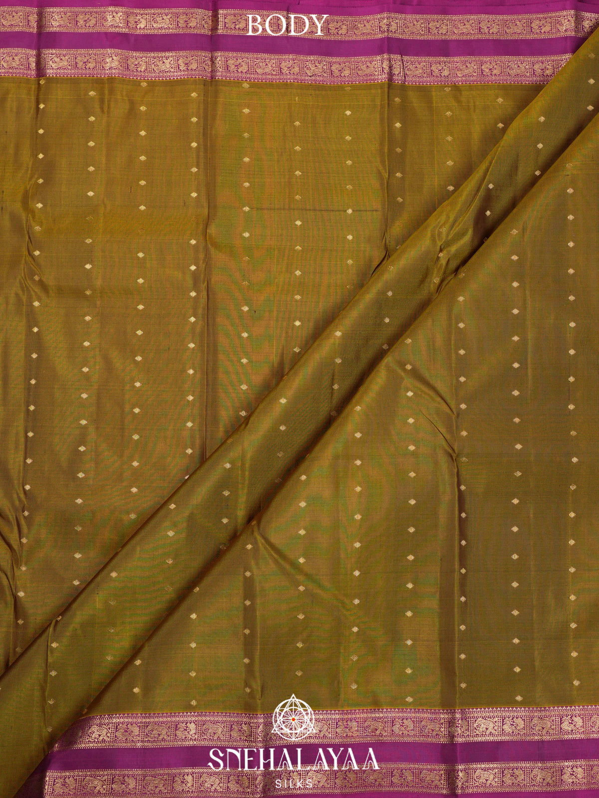 Olive Green  Kanjivaram Silk Saree