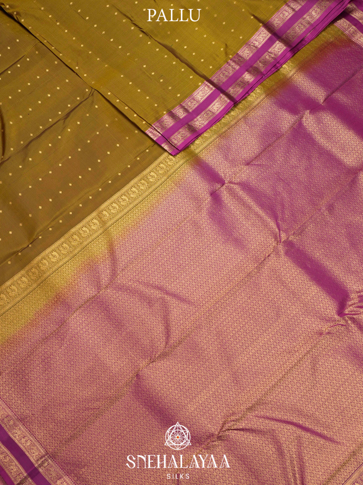 Olive Green  Kanjivaram Silk Saree