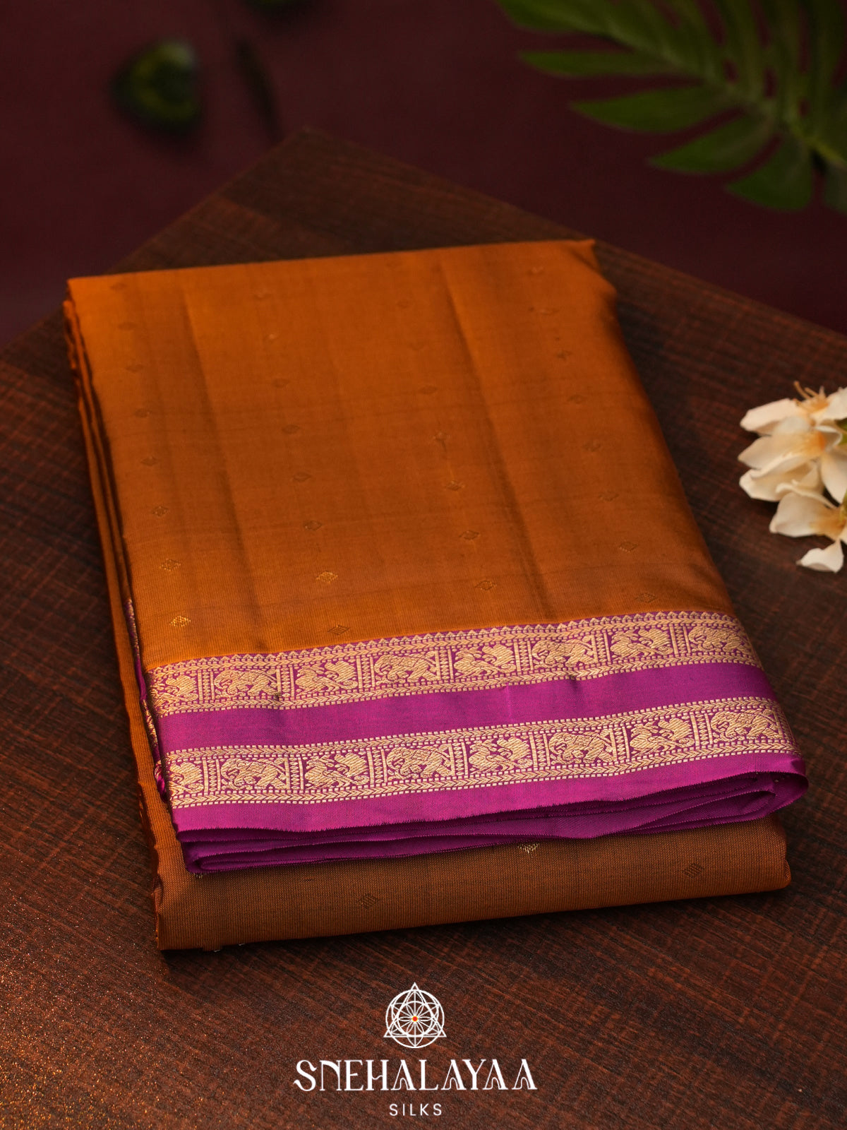 Burnt Orange  Kanjivaram Silk Saree