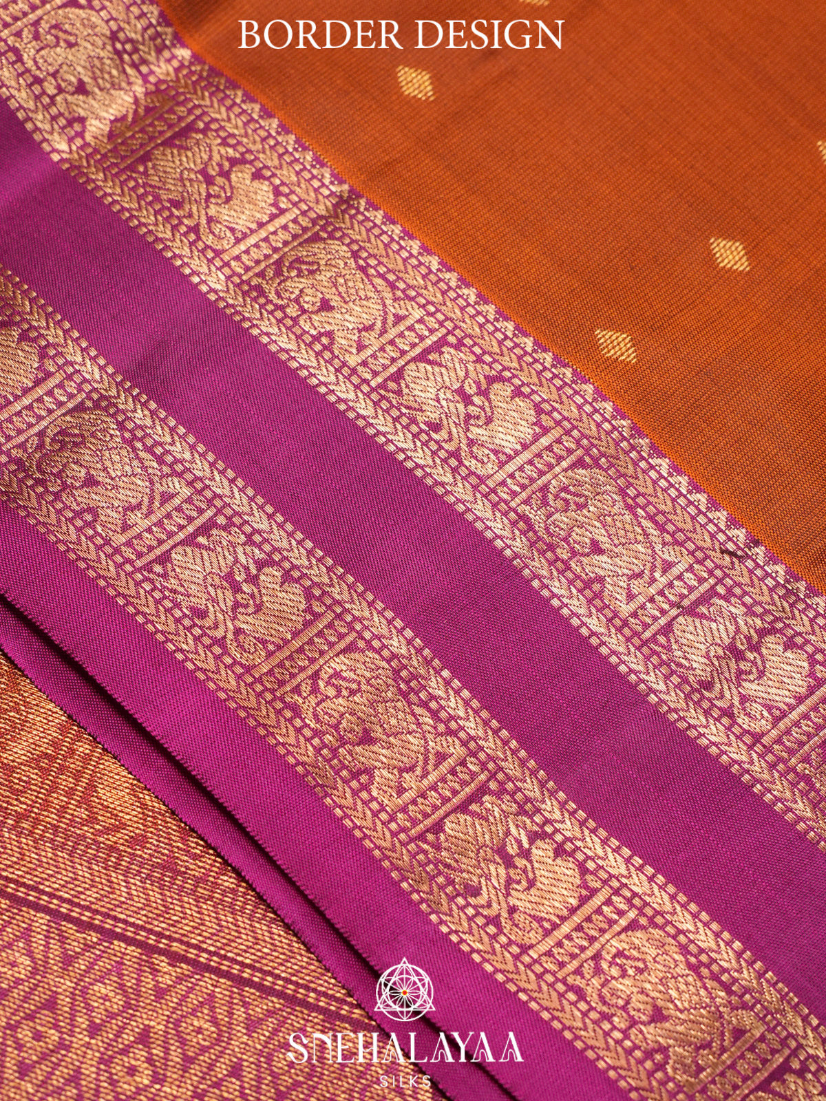 Burnt Orange  Kanjivaram Silk Saree