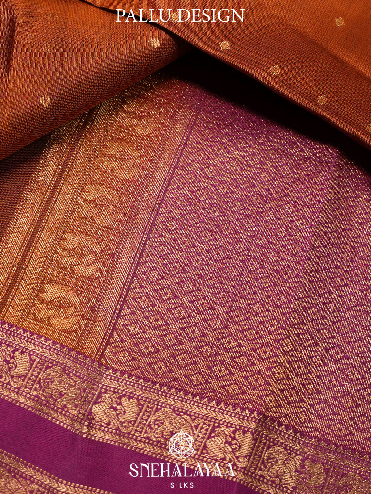 Burnt Orange  Kanjivaram Silk Saree