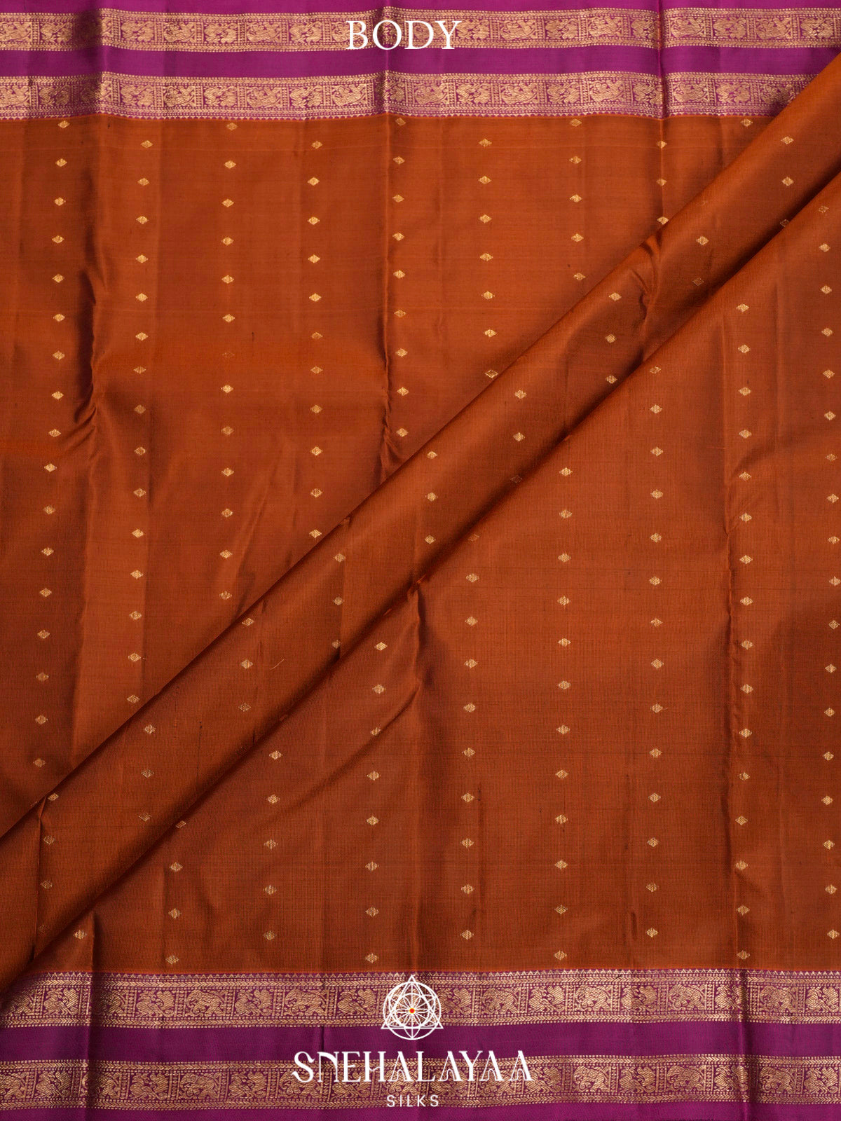 Burnt Orange  Kanjivaram Silk Saree