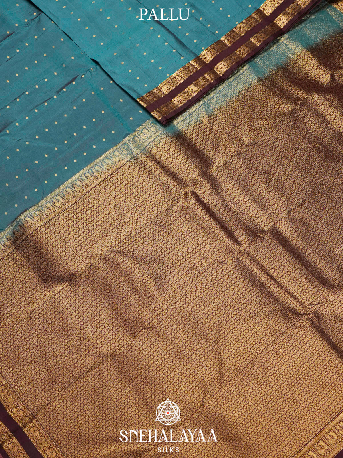 Teal Blue  Kanjivaram Silk Saree