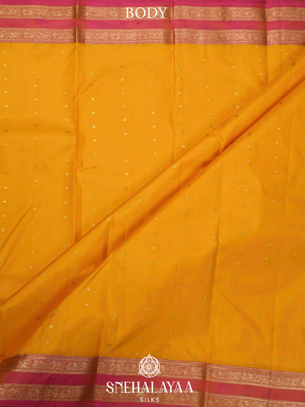 Mango Yellow  Kanjivaram Silk Saree