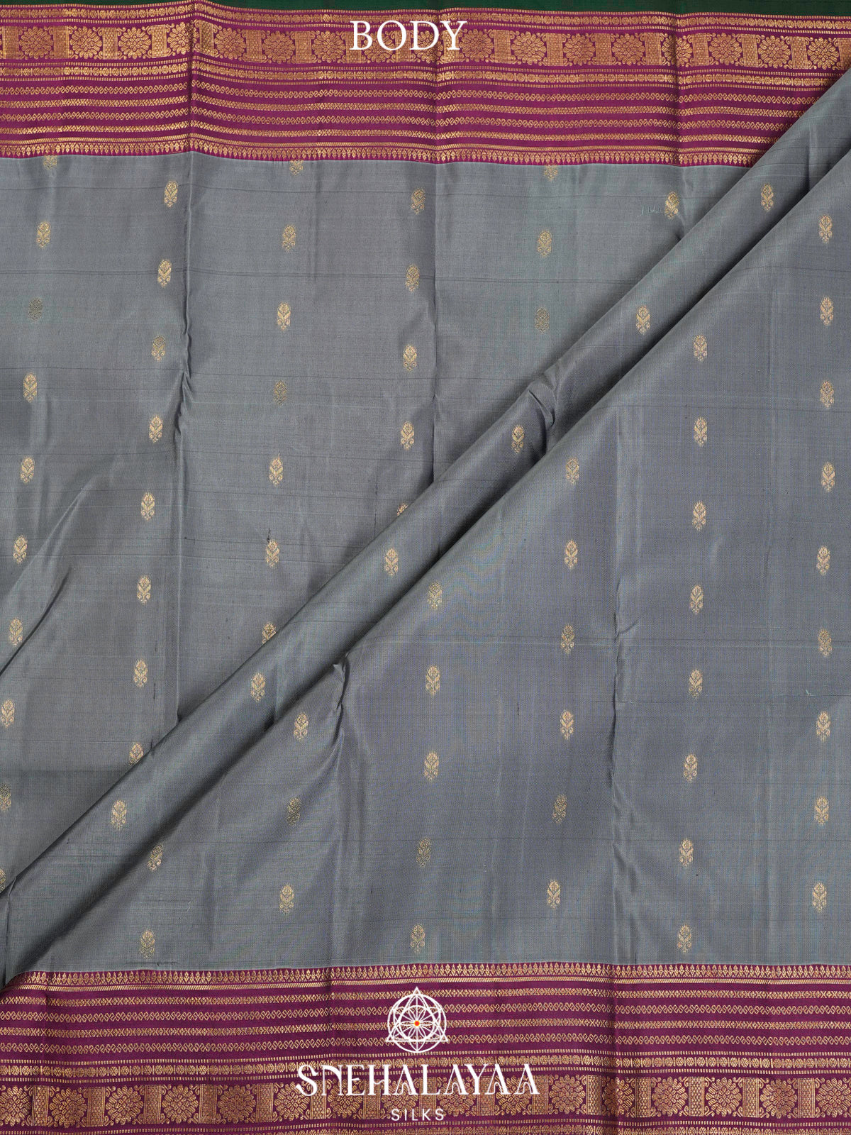 Grey  Kanjivaram Silk Saree