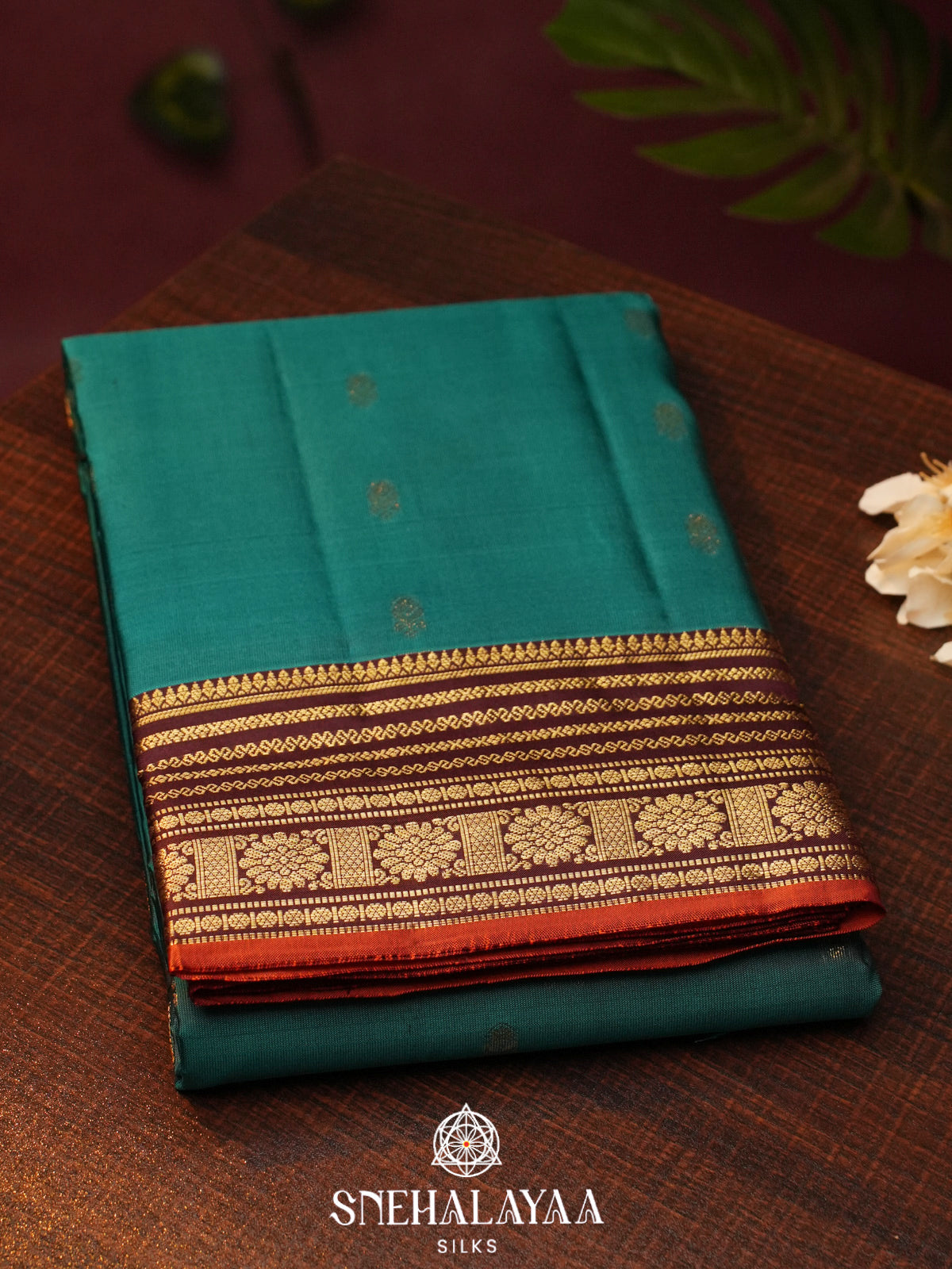 Teal Green  Kanjivaram Silk Saree