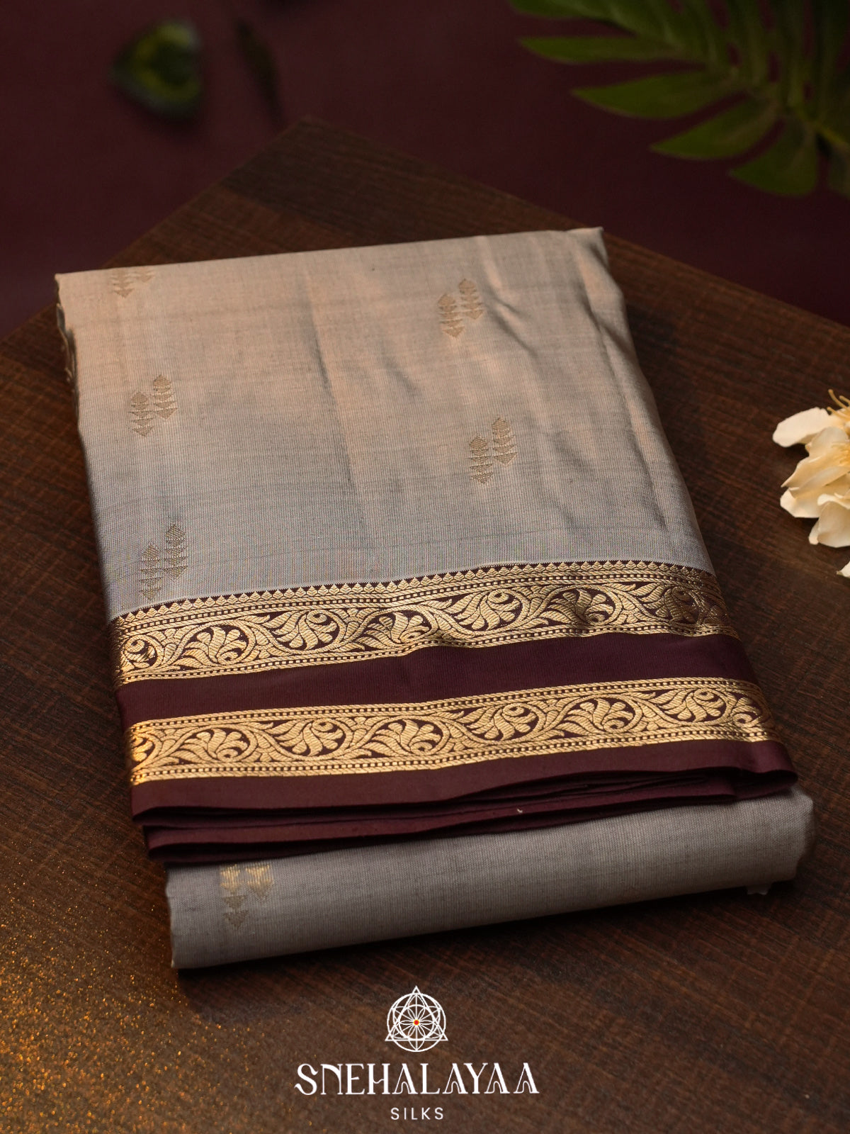 Grey  Kanjivaram Silk Saree